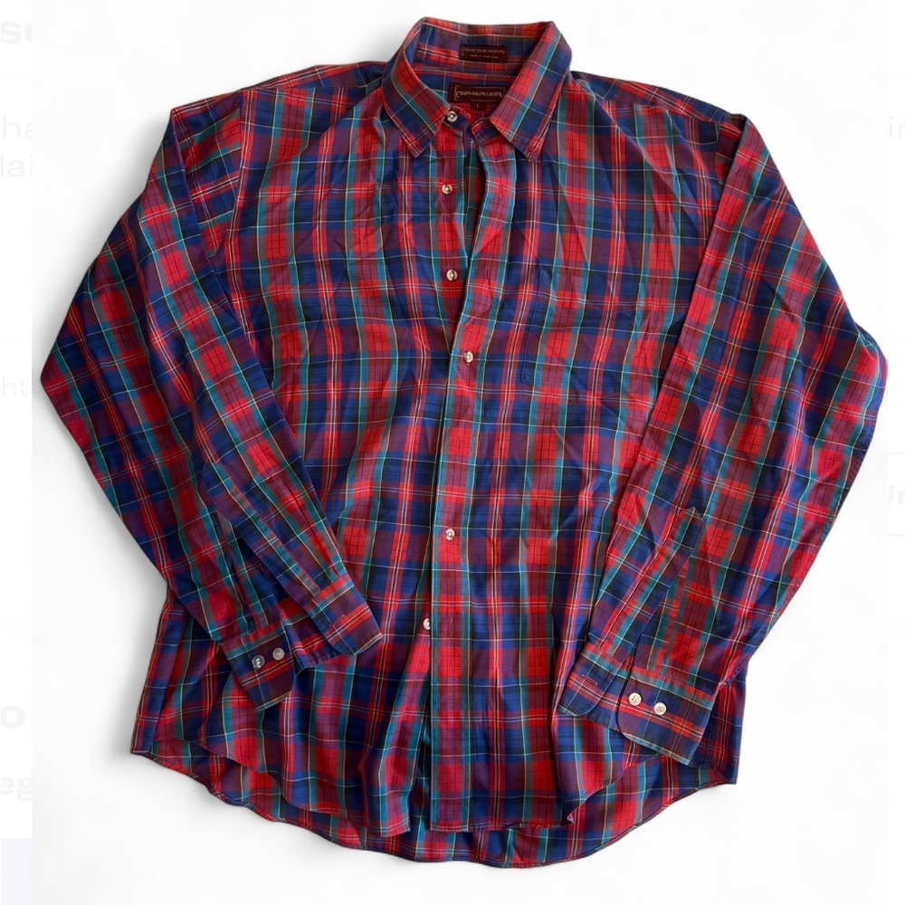 Ralph Lauren Red and Blue Plaid Button Down Shirt